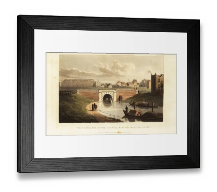 Framed Print : West Portal to Islington Tunnel, with a horse towing a barge alo Framed Print : West Portal to Islington Tunnel, with a horse towing a barge alo