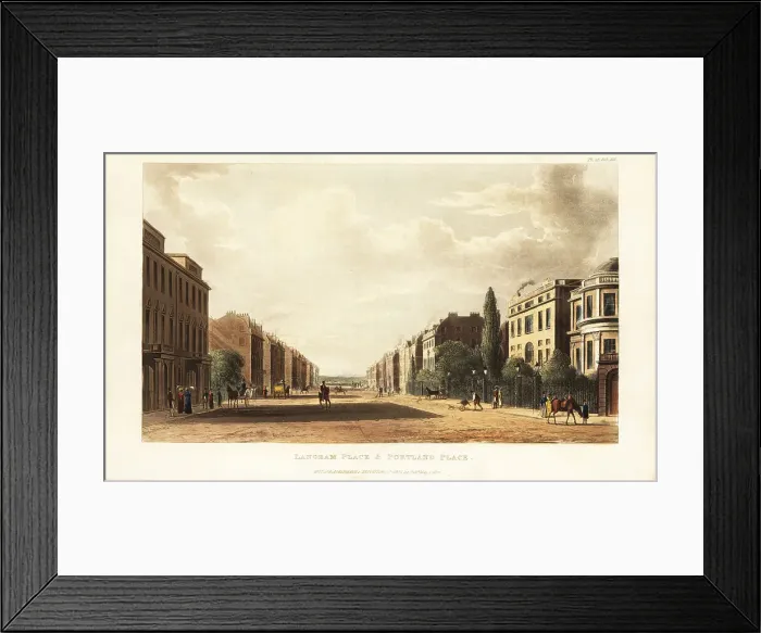 Framed Print : View of Langham Place and Portland Place, northward continuation Framed Print : View of Langham Place and Portland Place, northward continuation