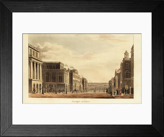 Framed Print : View looking south down Regent Street to Carlton House, London Framed Print : View looking south down Regent Street to Carlton House, London