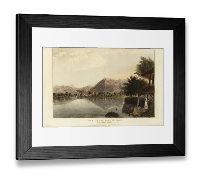 Framed Print : View of the lake of Thun from Upper Island, Switzerland, 1822 Framed Print : View of the lake of Thun from Upper Island, Switzerland, 1822