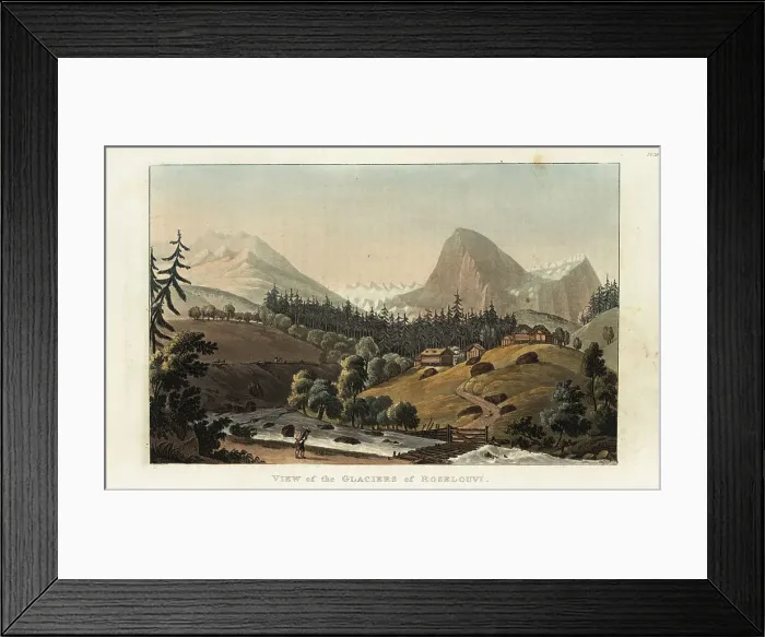 Framed Print : The Rosenlaui Glacier between the Wellhorn and Wetterhorn mounta Framed Print : The Rosenlaui Glacier between the Wellhorn and Wetterhorn mounta