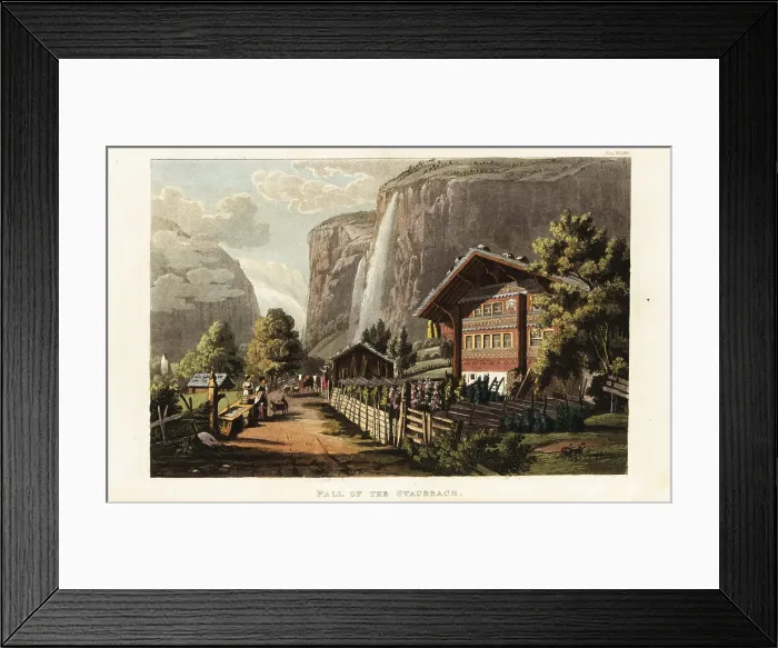 Framed Print : View of the Staubbach waterfall, Switzerland Framed Print : View of the Staubbach waterfall, Switzerland