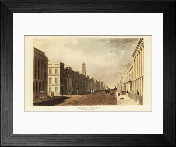 Framed Print : View looking north up Regent Street from Waterloo Place on Pall Framed Print : View looking north up Regent Street from Waterloo Place on Pall