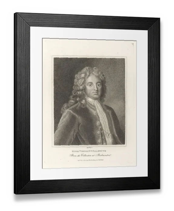 Framed Print : Hugh Boscawen, 1st Viscount Falmouth, 1678-1734 Framed Print : Hugh Boscawen, 1st Viscount Falmouth, 1678-1734