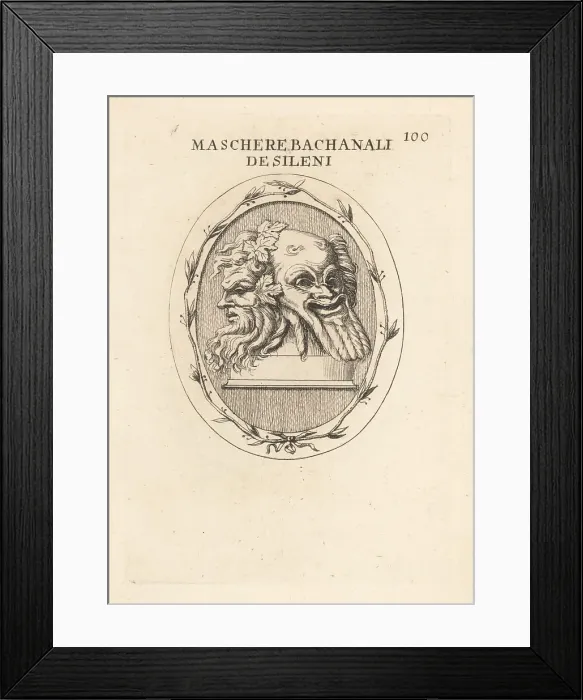 Framed Print : Two Bacchanalia masks of Silenus Framed Print : Two Bacchanalia masks of Silenus