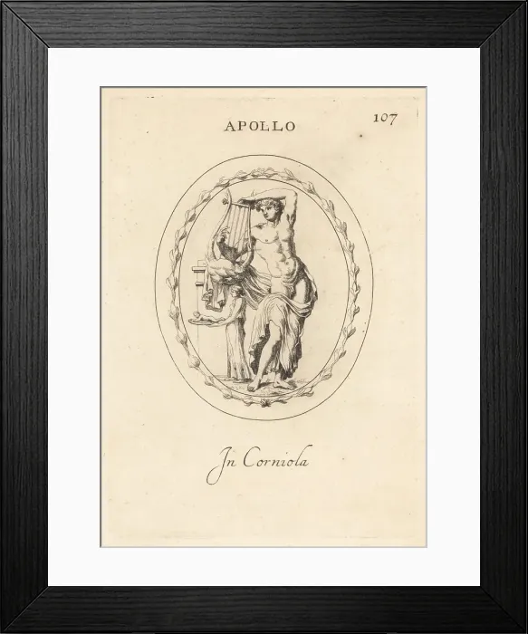 Framed Print : Apollo, Greek god of music, with Pythia and offering Framed Print : Apollo, Greek god of music, with Pythia and offering
