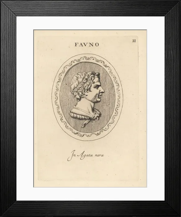 Framed Print : Bust of a Faun Bacchante, in vine wreath with grapes Framed Print : Bust of a Faun Bacchante, in vine wreath with grapes