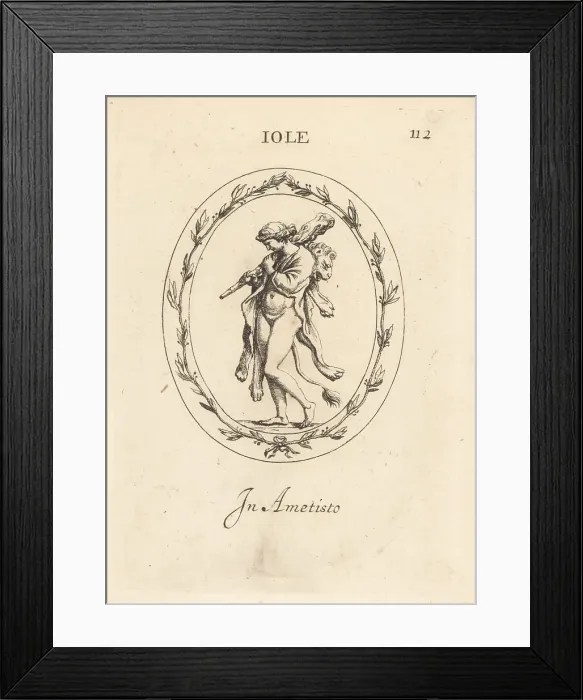 Framed Print : Iole wearing Heracles Nemean lionskin and holding his club Framed Print : Iole wearing Heracles Nemean lionskin and holding his club