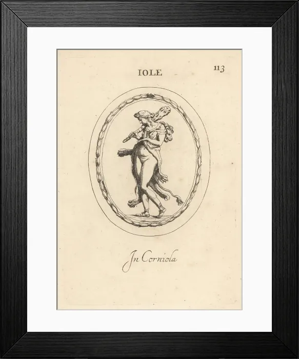 Framed Print : Iole wearing Heracles Nemean lionskin and holding his club Framed Print : Iole wearing Heracles Nemean lionskin and holding his club