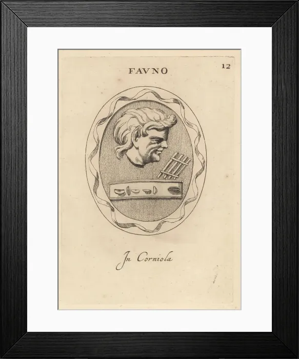 Framed Print : Bust of a Faun with flutes and tympanum Framed Print : Bust of a Faun with flutes and tympanum