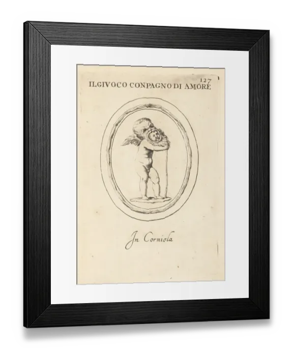 Framed Print : Jocus, masked companion of Cupid or Amor Framed Print : Jocus, masked companion of Cupid or Amor