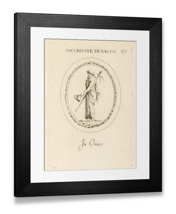 Framed Print : Priest of Bacchus, Roman god of wine. In onyx Framed Print : Priest of Bacchus, Roman god of wine. In onyx