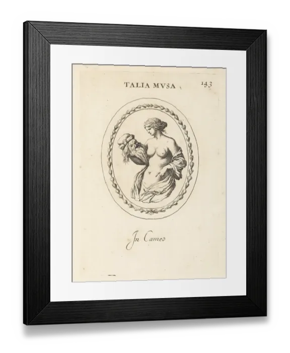 Framed Print : Figure of Thalia, Greek muse of comedy, with a mask Framed Print : Figure of Thalia, Greek muse of comedy, with a mask