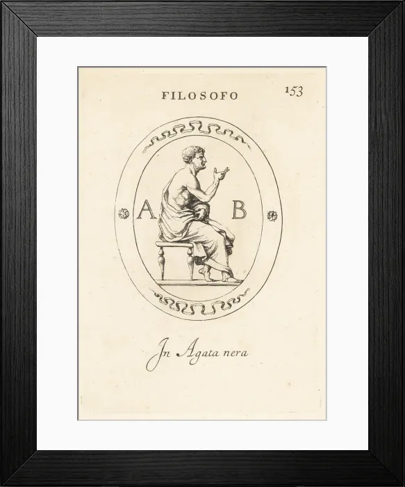 Framed Print : Bearded male philosopher gesturing while disputing Framed Print : Bearded male philosopher gesturing while disputing