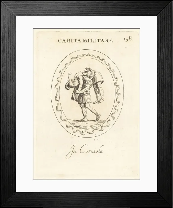 Framed Print : Roman soldier carrying the dead body of his comrade Framed Print : Roman soldier carrying the dead body of his comrade