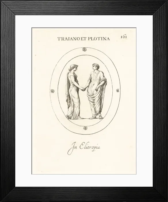 Framed Print : Roman Emperor Trajan and wife Pompeia Plotina Framed Print : Roman Emperor Trajan and wife Pompeia Plotina