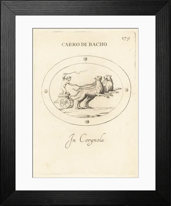 Framed Print : Cupid driving a chariot of Bacchus Framed Print : Cupid driving a chariot of Bacchus