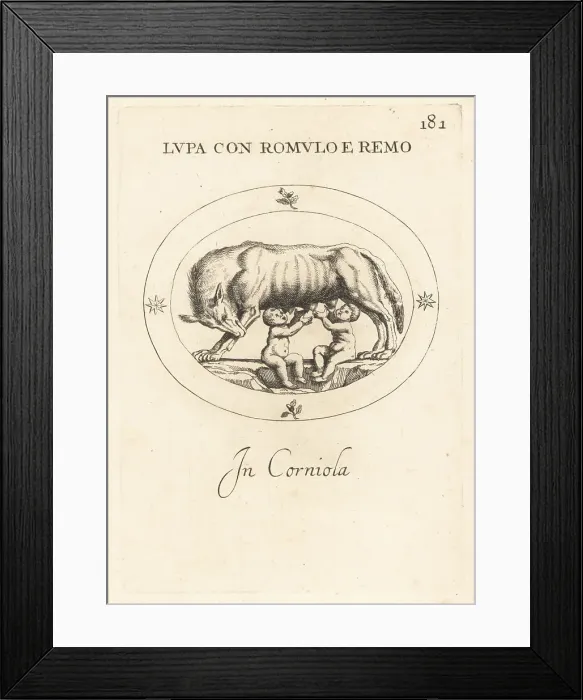 Framed Print : Romulus and Remus suckled by a wolf Framed Print : Romulus and Remus suckled by a wolf