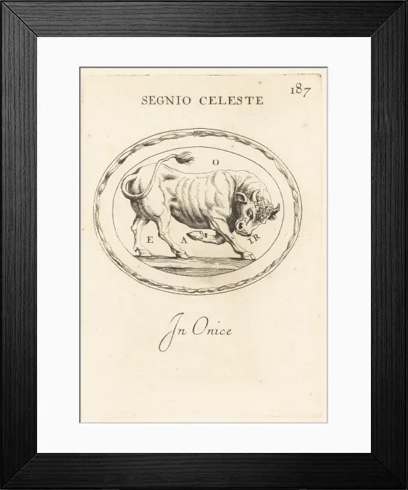 Framed Print : Figure of Taurus as a charging bull Framed Print : Figure of Taurus as a charging bull
