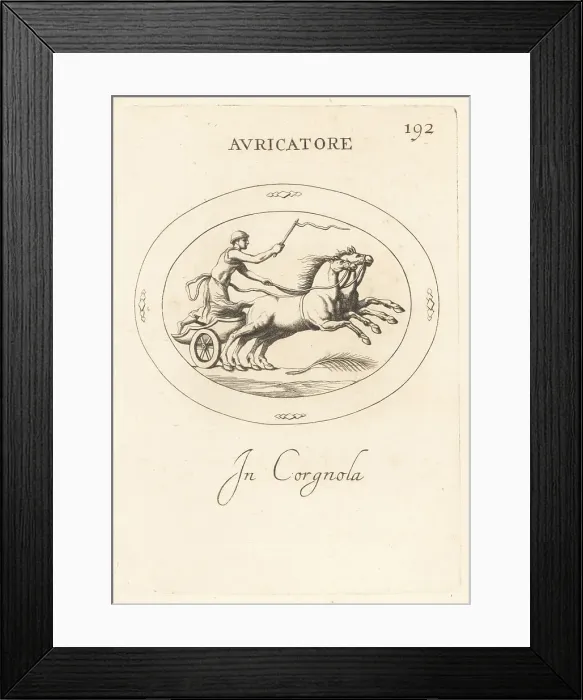 Framed Print : Roman charioteer driving a biga to victory Framed Print : Roman charioteer driving a biga to victory