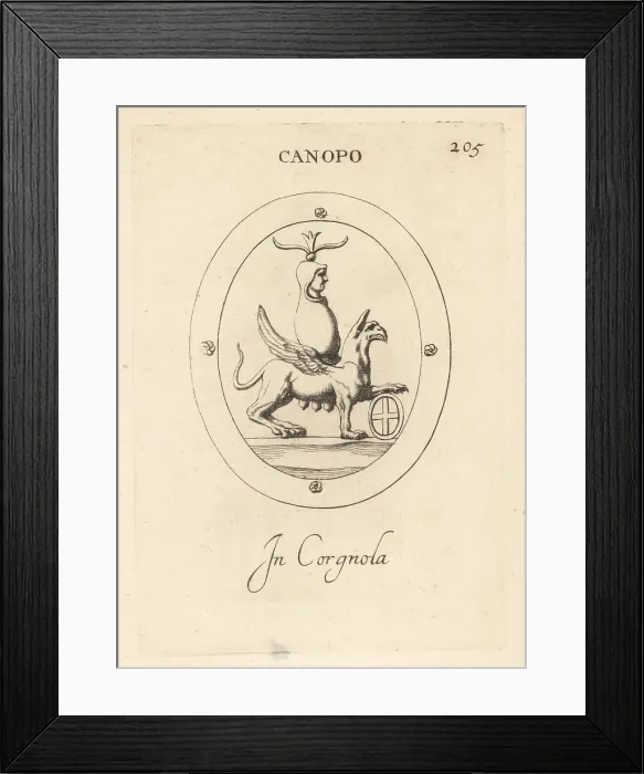 Framed Print : The Egyptian god Canopus, a human head on a hydra Framed Print : The Egyptian god Canopus, a human head on a hydra