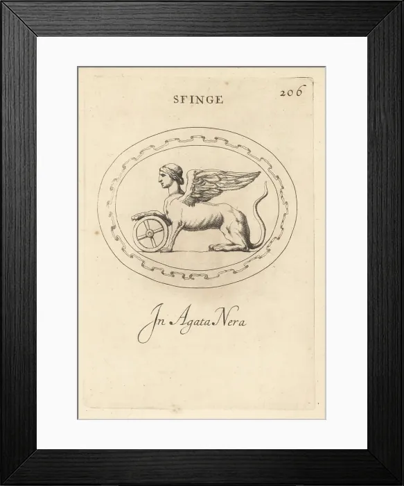 Framed Print : Sphinx with one paw on a sun wheel Framed Print : Sphinx with one paw on a sun wheel
