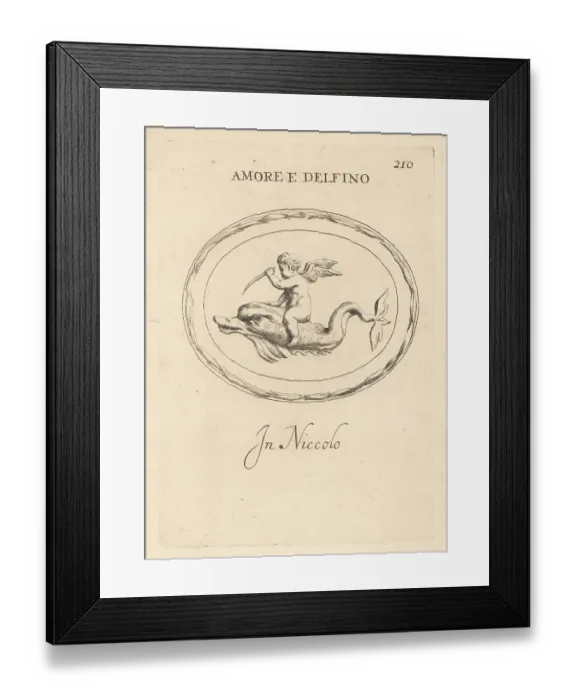 Framed Print : Cupid riding a dolphin, the sacred animal of Venus Framed Print : Cupid riding a dolphin, the sacred animal of Venus