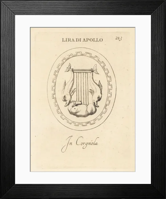 Framed Print : Lyre of the Greek god Apollo in cornelian Framed Print : Lyre of the Greek god Apollo in cornelian