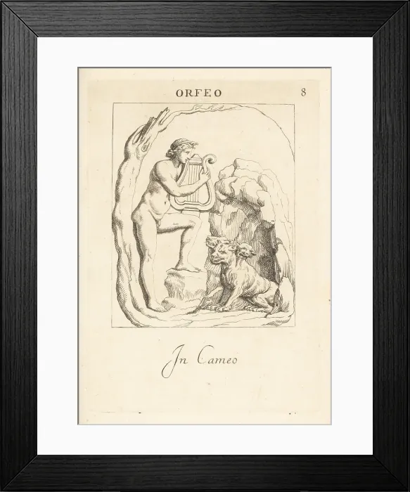 Framed Print : Orpheus playing his lyre to Cerberus at the entrance to Hades Framed Print : Orpheus playing his lyre to Cerberus at the entrance to Hades