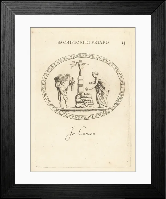 Framed Print : Sacrifice to a statue of Priapus Bacchus in cameo Framed Print : Sacrifice to a statue of Priapus Bacchus in cameo