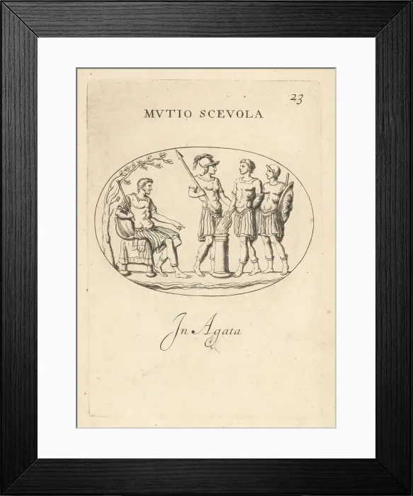 Framed Print : Gaius Mucius Scaevola standing before the Etruscan Porsena Framed Print : Gaius Mucius Scaevola standing before the Etruscan Porsena