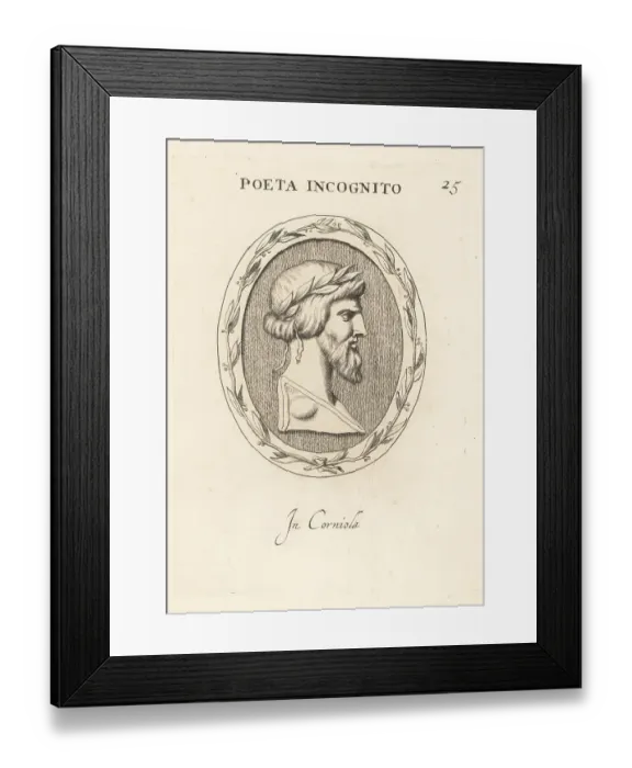 Framed Print : Bust of an unknown Classical bearded poet Framed Print : Bust of an unknown Classical bearded poet