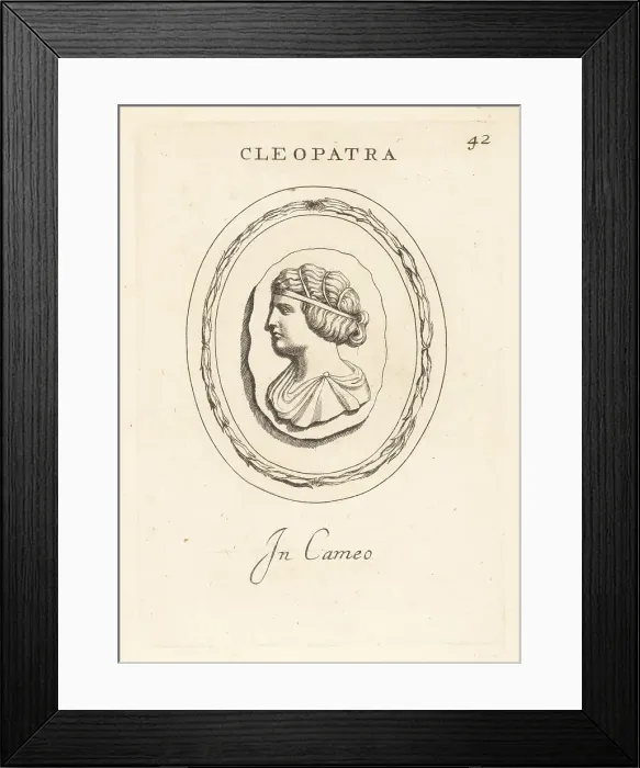 Framed Print : Bust profile of Cleopatra, Queen of Egypt, in cameo Framed Print : Bust profile of Cleopatra, Queen of Egypt, in cameo