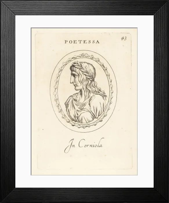 Framed Print : Bust profile of a poetess in cornelian