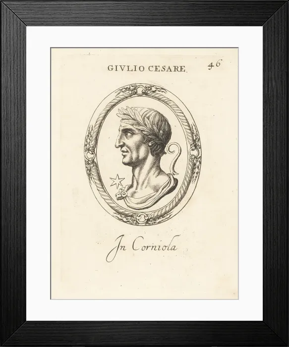 Framed Print : Bust profile of Julius Caesar in carnelian Framed Print : Bust profile of Julius Caesar in carnelian