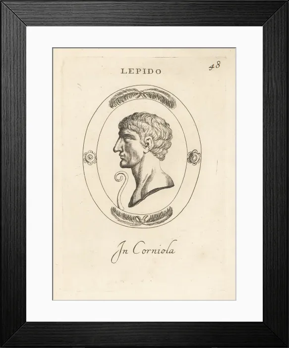 Framed Print : Bust profile of Lepidus, Triumvir, in carnelian Framed Print : Bust profile of Lepidus, Triumvir, in carnelian