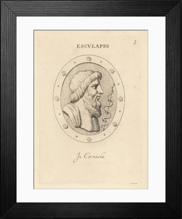 Framed Print : Asclepius, ancient Greek god of medicine Framed Print : Asclepius, ancient Greek god of medicine