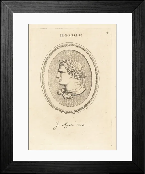 Framed Print : Bust of a young Hercules, clean shaven with laurel wreath Framed Print : Bust of a young Hercules, clean shaven with laurel wreath