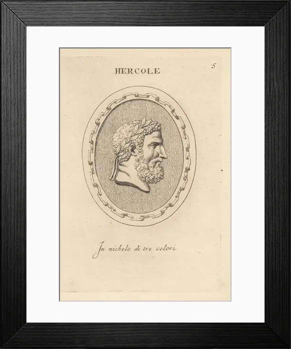 Framed Print : Bust of bearded Hercules with laurel wreath Framed Print : Bust of bearded Hercules with laurel wreath
