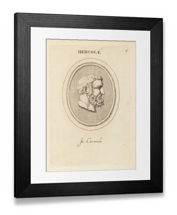 Framed Print : Bust of bearded Hercules the Cynic, Greek hero Framed Print : Bust of bearded Hercules the Cynic, Greek hero