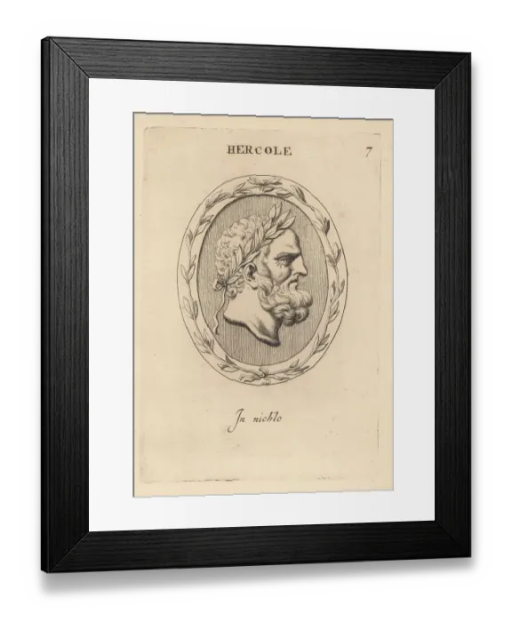 Framed Print : Bust of bearded Hercules with laurel wreath Framed Print : Bust of bearded Hercules with laurel wreath