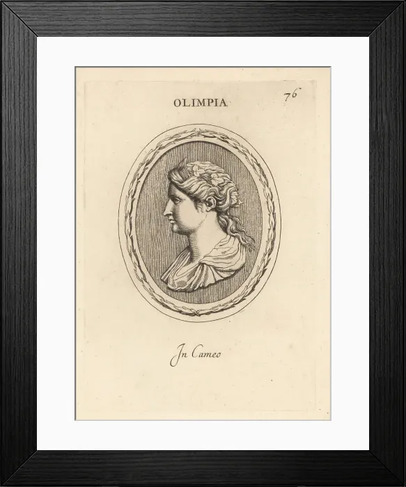 Framed Print : Bust of Olympias in crown of vine leaves and snakes Framed Print : Bust of Olympias in crown of vine leaves and snakes