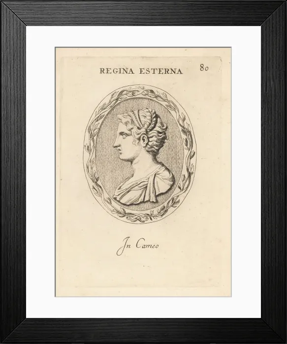Framed Print : Bust of a queen in red on white cameo Framed Print : Bust of a queen in red on white cameo