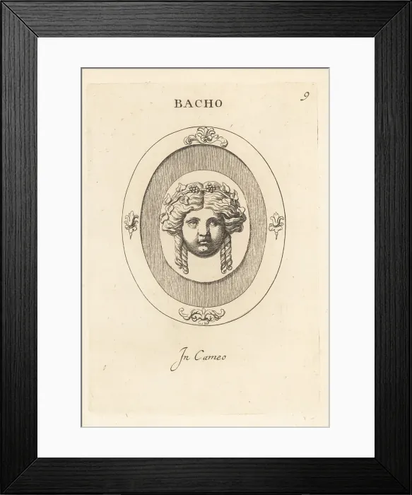 Framed Print : Mask of Bacchus, Roman god of wine Framed Print : Mask of Bacchus, Roman god of wine