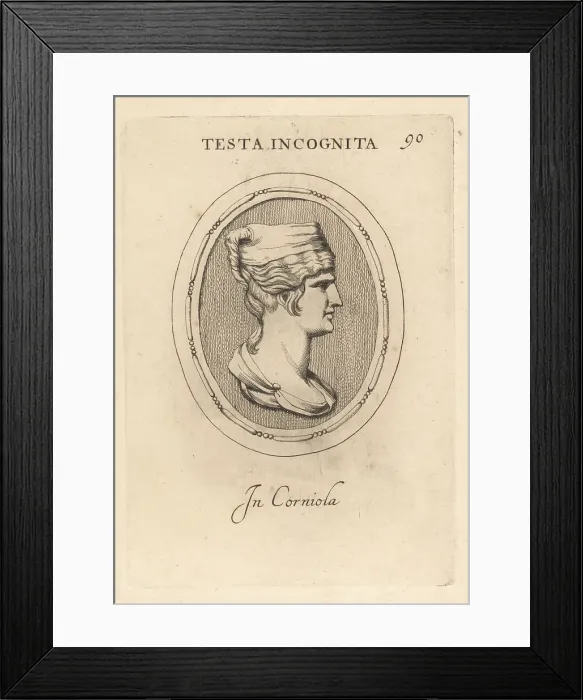 Framed Print : Bust of unknown woman in bizarre headdress Framed Print : Bust of unknown woman in bizarre headdress