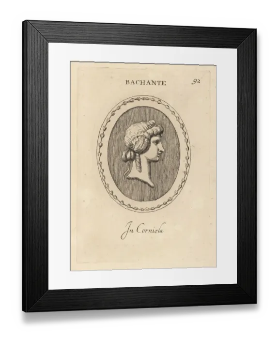Framed Print : Bust of a Bacchante in a band of ivy leaves and berries Framed Print : Bust of a Bacchante in a band of ivy leaves and berries