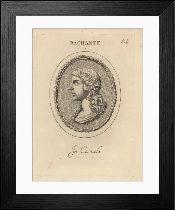 Framed Print : Bust of a Bacchante in a band of ivy leaves in her hair Framed Print : Bust of a Bacchante in a band of ivy leaves in her hair