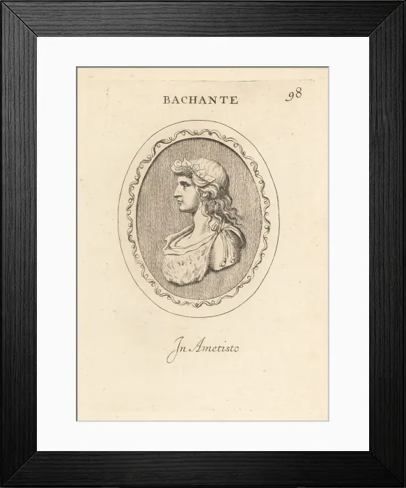 Framed Print : Bust of a Bacchante in fawn skin and ivy garland Framed Print : Bust of a Bacchante in fawn skin and ivy garland