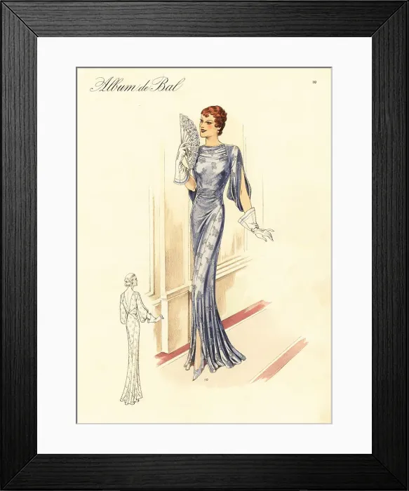 Framed Print : Princess robe in metal patterned satin, 1935 Framed Print : Princess robe in metal patterned satin, 1935