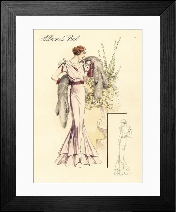 Framed Print : Evening robe in faille, 1935 Framed Print : Evening robe in faille, 1935